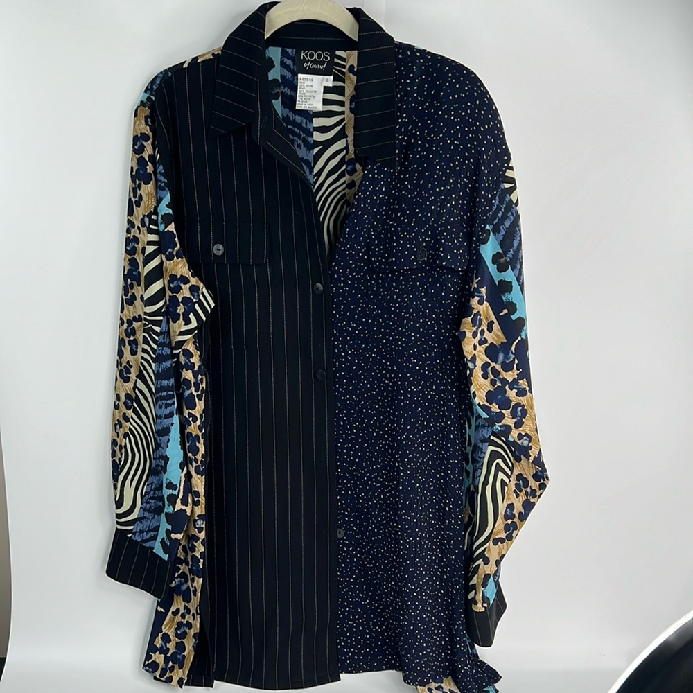 KOOS of Course Womens Button up Blouse Size L
